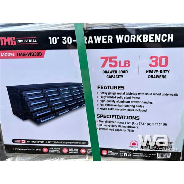TMG 10 FT. 30-DRAWER WORKBENCH