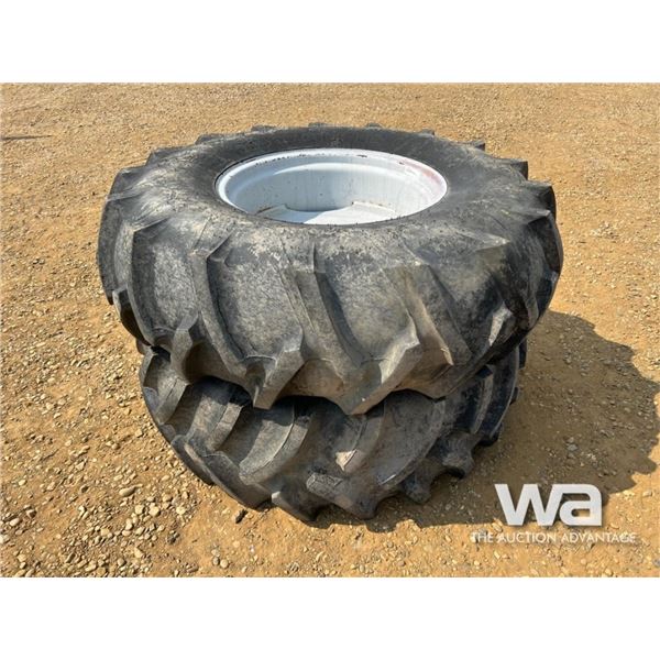 (2) FIRESTONE 16.9-24 TRACTOR TIRES & RIMS