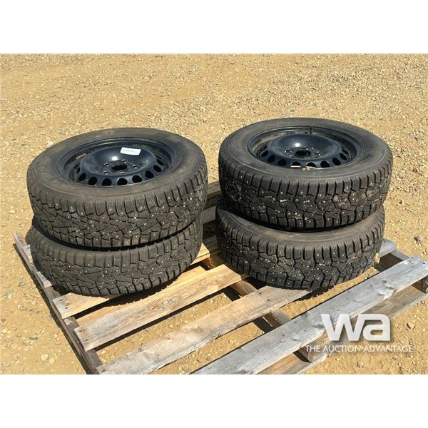 (4) PIRELLI 195/65R15 STUDDED TIRES & RIMS