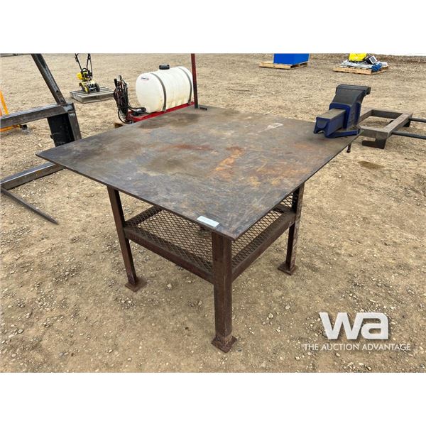 4 FT. X 4 FT. STEEL TABLE WITH VISE
