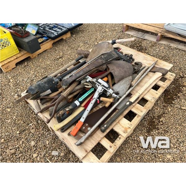 SHOVELS, HAMMERS, SAWS, PIPE WRENCHES, AXES