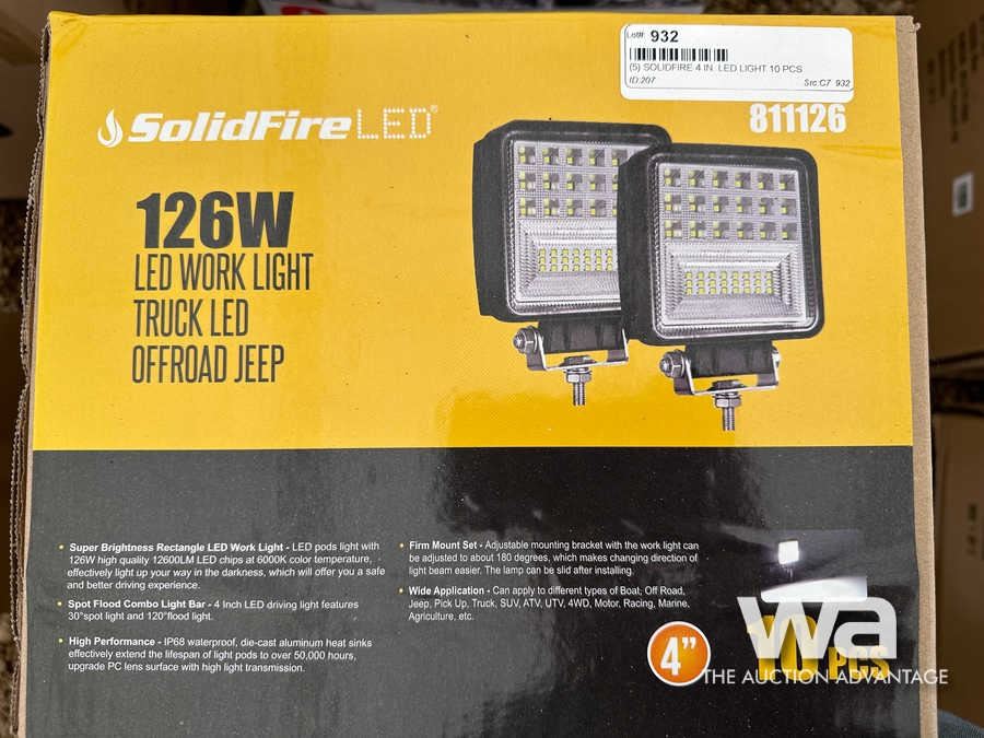 (5) SOLIDFIRE 4 IN. LED LIGHT 10 PCS - Weaver Bros. Auctions Ltd.