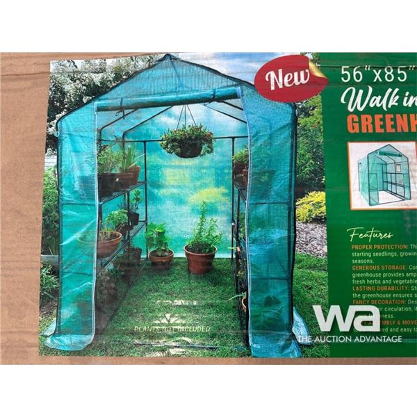 WALK IN ROLL UP GREENHOUSE & SHELVES