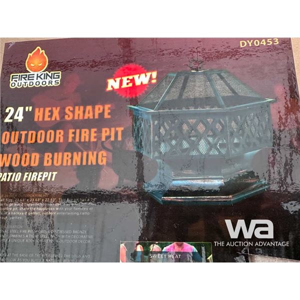 HEX SHAPE OUTDOOR FIRE PIT WOOD BURNING