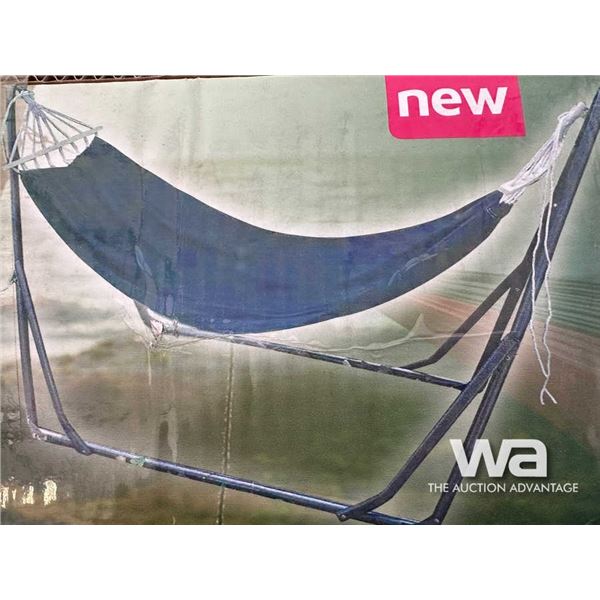 GRAY HAMMOCK & METAL STAND