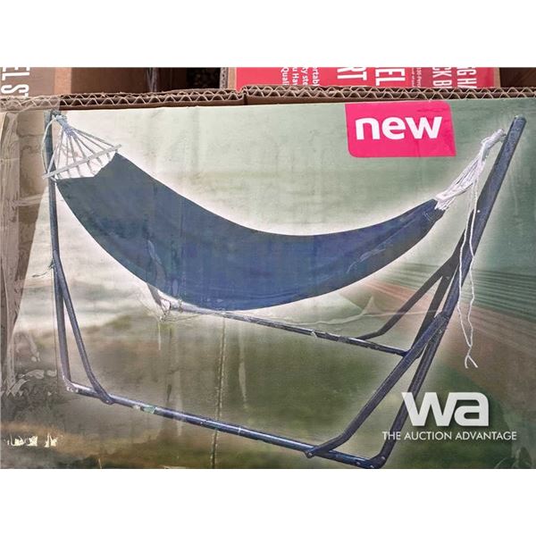 GRAY HAMMOCK & METAL STAND