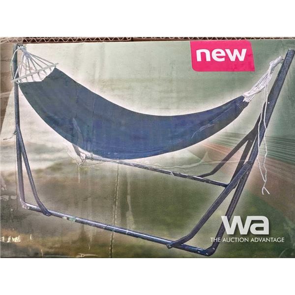 GRAY HAMMOCK & METAL STAND