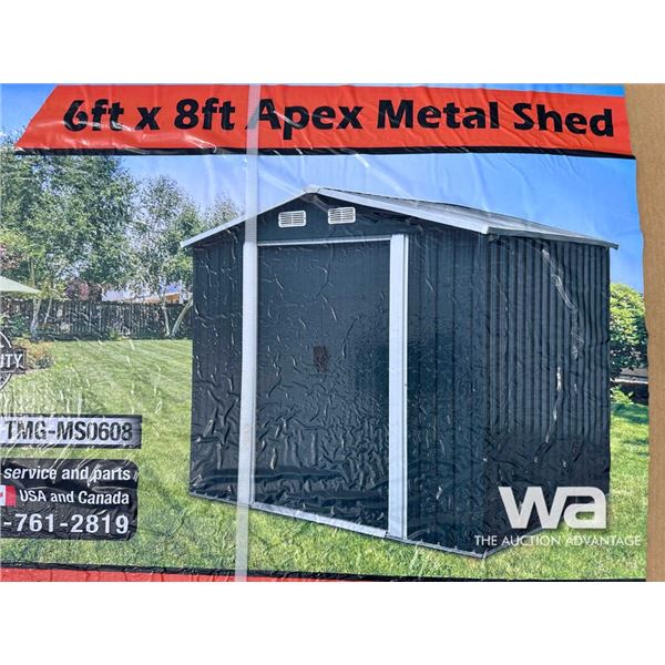TMG 6 X 8 IN. GALVANIZED APEX ROOF METAL SHED