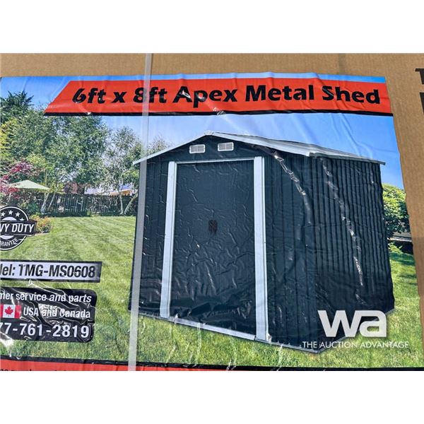 TMG 6 X 8 IN. GALVANIZED APEX ROOF METAL SHED