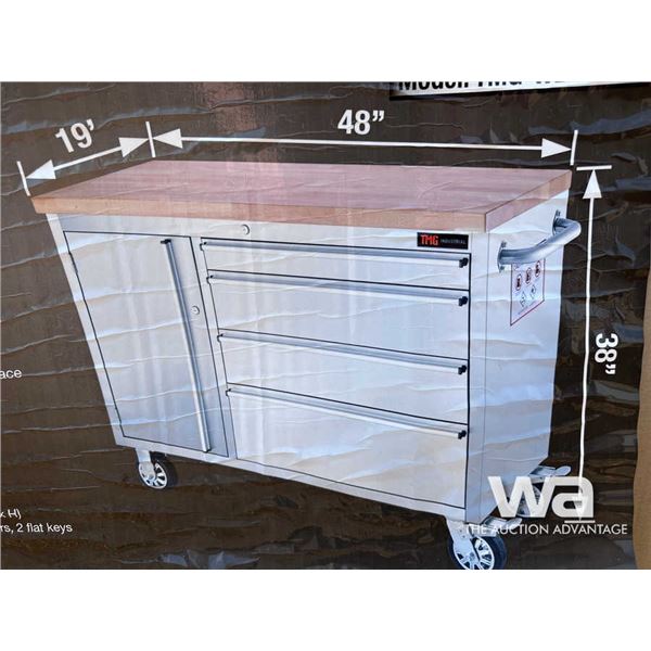 TMG 48 IN. STAINLESS STEEL ROLLING WORKBENCH