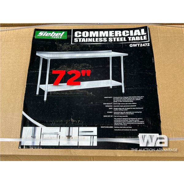 SIEBEL 72 IN. STAINLESS STEEL TABLE