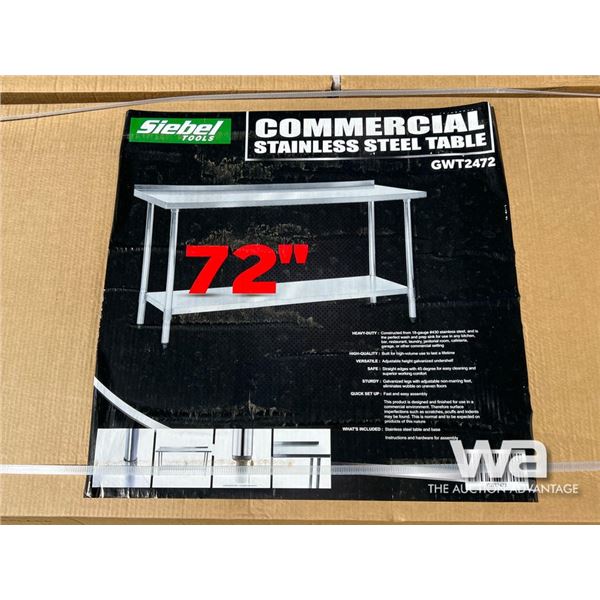 SIEBEL 72 IN. STAINLESS STEEL TABLE