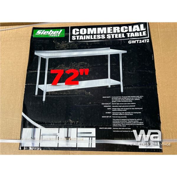 SIEBEL 72 IN. STAINLESS STEEL TABLE