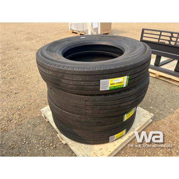 (4) GRIZZLY 11R24.5-16PR TRUCK TIRES