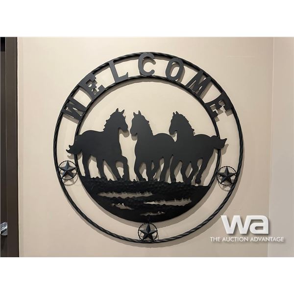 WELCOME HORSE METAL WALL DECOR