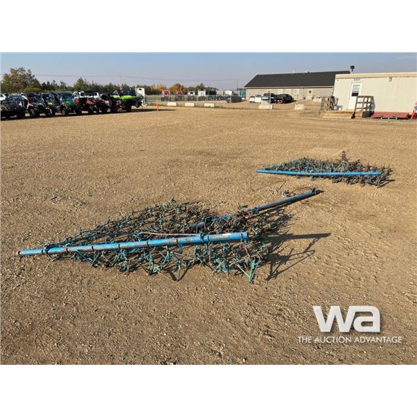 (2) 10 FT. PASTURE HARROWS & DRAWBAR