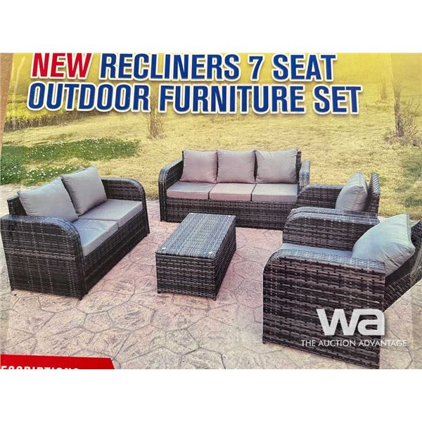 RECLINER 7 SEAT OUTDOOR FURNITURE SET