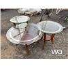 Image 3 : (3) GLASS END TABLES