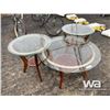 Image 4 : (3) GLASS END TABLES