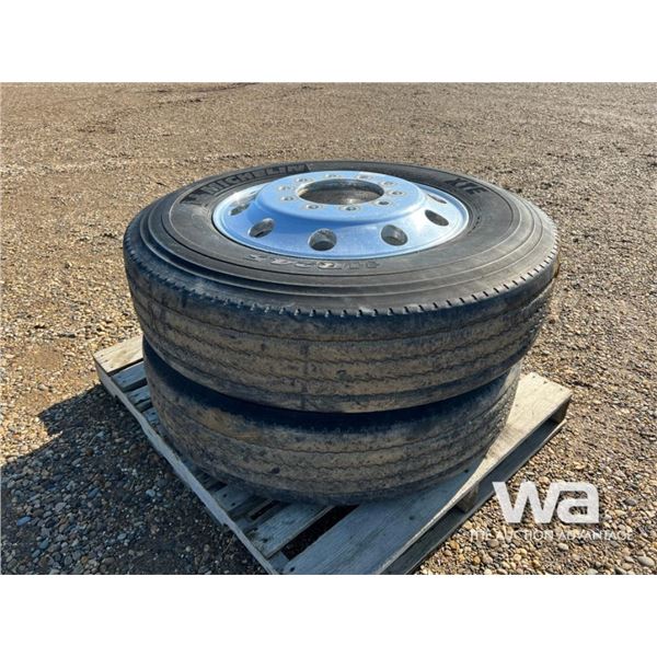 (2) MICHELIN XTE 11R24.5 TIRES & RIMS