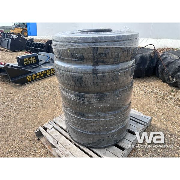 (5) CONTINENTAL HDR 225/85R19.5 TIRES & RIMS