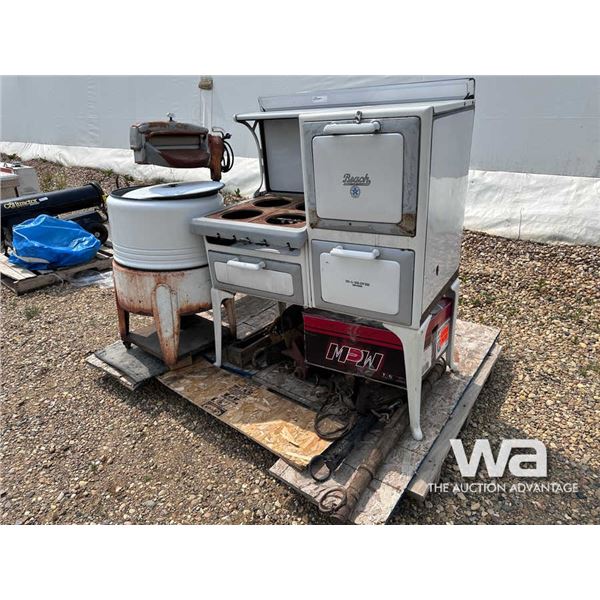 ANTIQUE WRINGER WASHER & STOVE