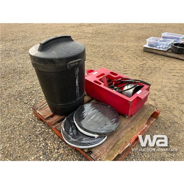 DRAIN TUB,COMEALONG & CHAINS