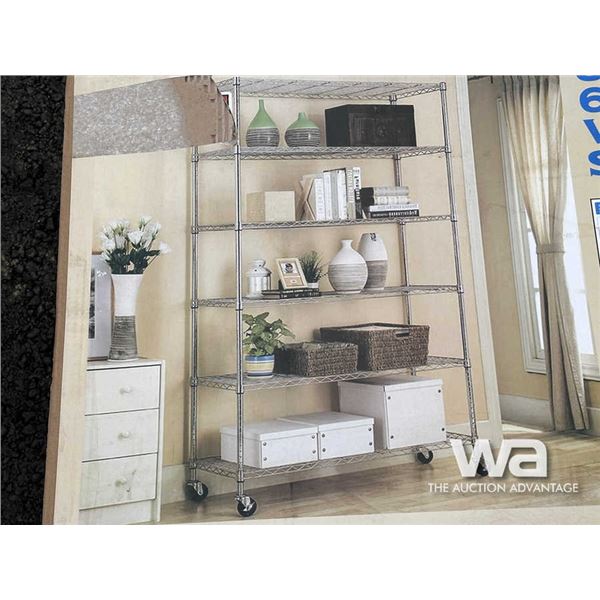 6 LAYER WIRE METAL SHELVING RACK