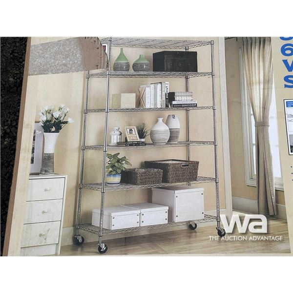 6 LAYER WIRE METAL SHELVING RACK