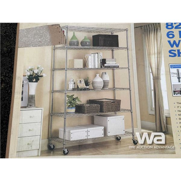 6 LAYER WIRE METAL SHELVING RACK