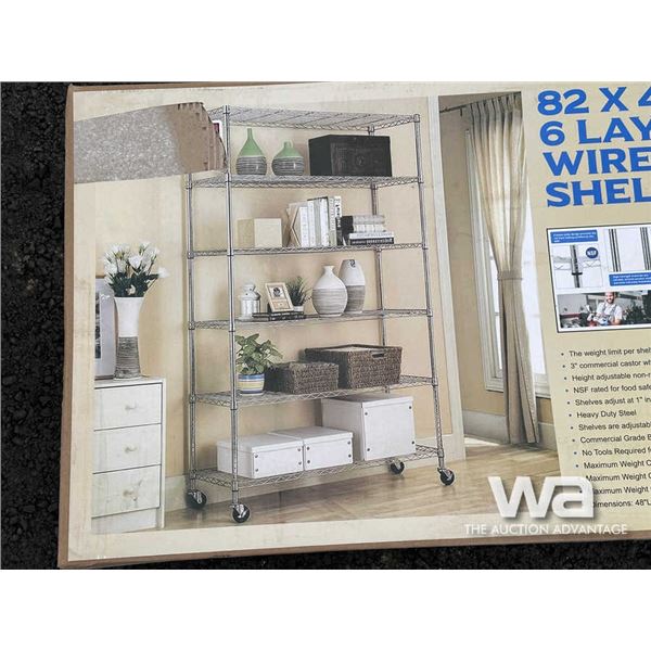 6 LAYER WIRE METAL SHELVING RACK