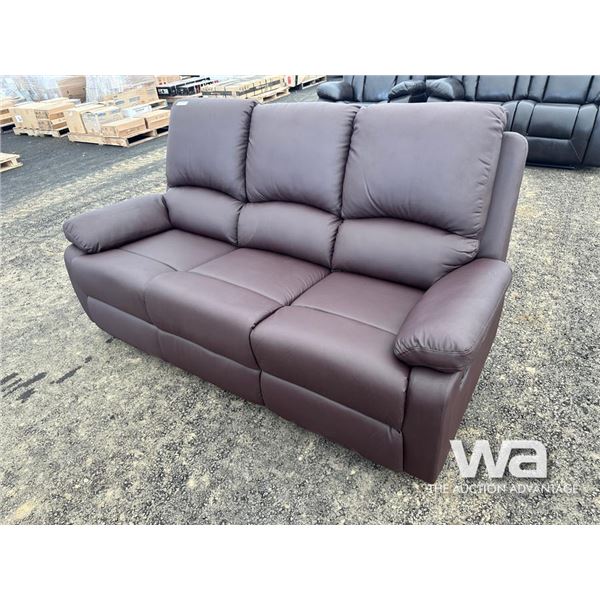3 SEAT BROWN LEATHER SOFA