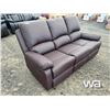 Image 2 : 3 SEAT BROWN LEATHER SOFA