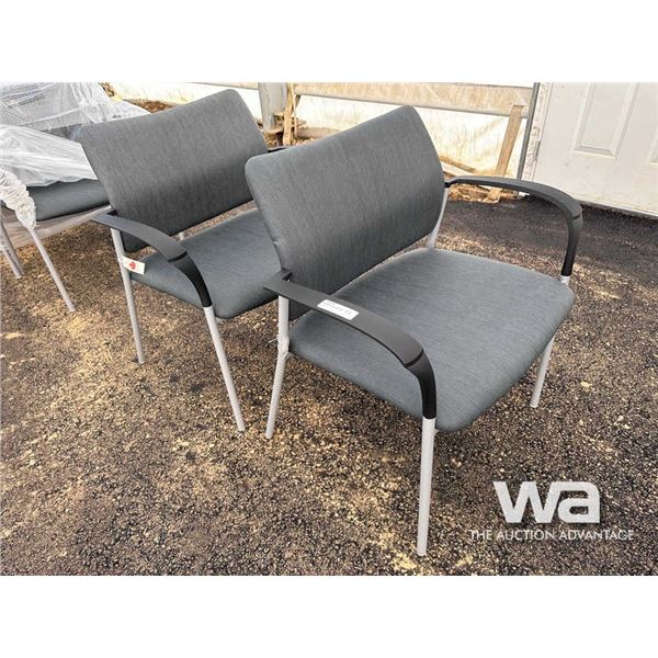 (2) FABRIC CHAIRS WITH ARMS