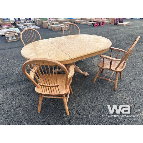 DINING ROOM EXTENSION TABLE & (4) ARM CHAIRS