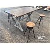 Image 4 : COUNTER HEIGHT TABLE AND (4) SWIVEL STOOLS