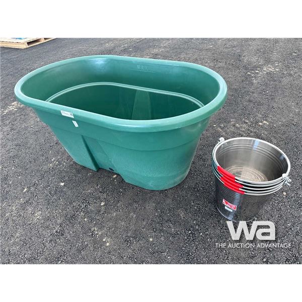 380 L PLASTIC FEEDER & 5 BUCKETS