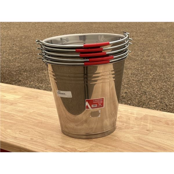 (5) 16L STAINLESS STEEL BUCKETS