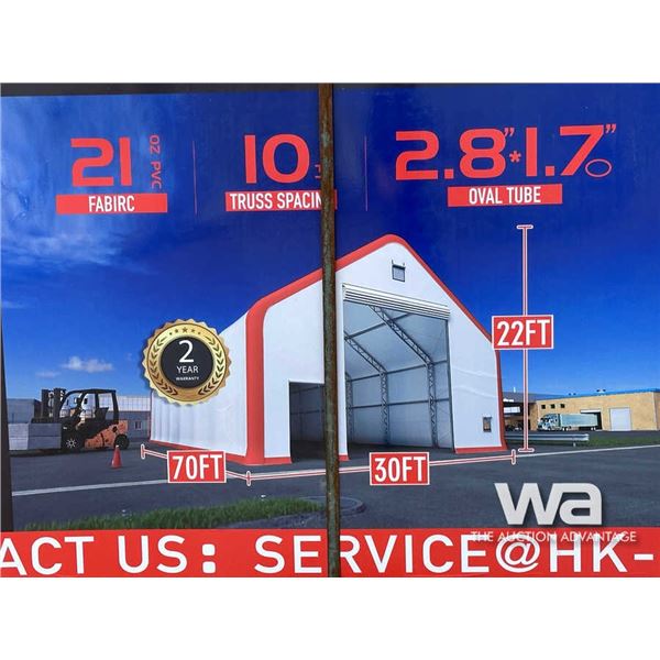 30 X 70 X 22 FT. DBL TRUSS HD SHELTER