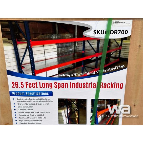26.5 FT. LONG SPAN INDUSTRIAL RACKING