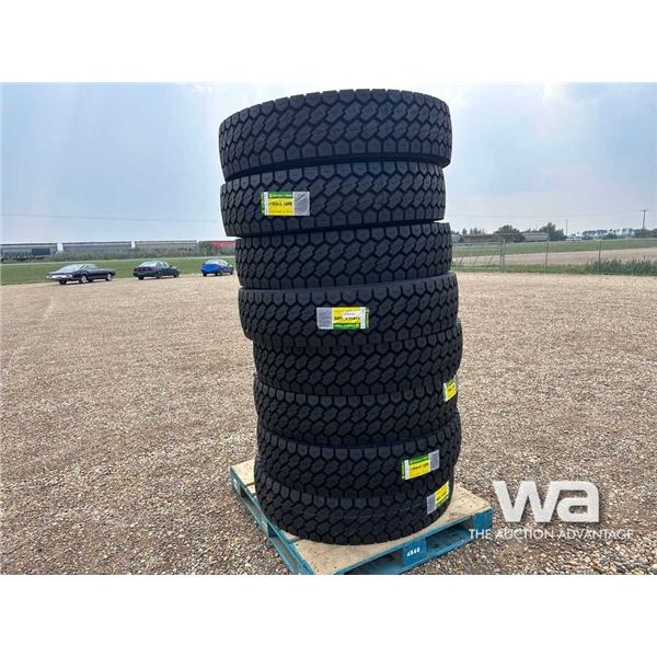 (8) GRIZZLY 11R24.5 TRUCK TIRES
