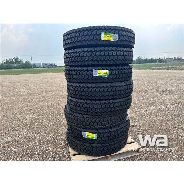 (8) GRIZZLY 11R24.5 TRUCK TIRES