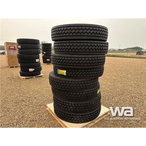 (8) GRIZZLY 11R24.5 TRUCK TIRES