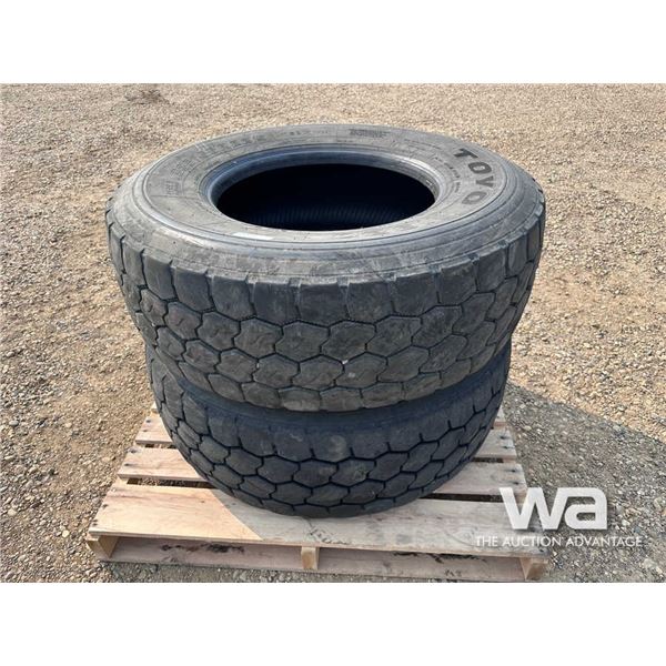 (2) TOYO 385/65R22.5 STEER TIRES