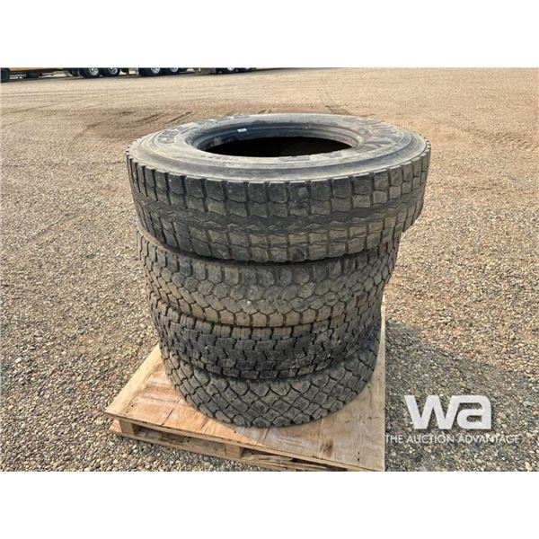 (4) 11 R22.5 TIRES