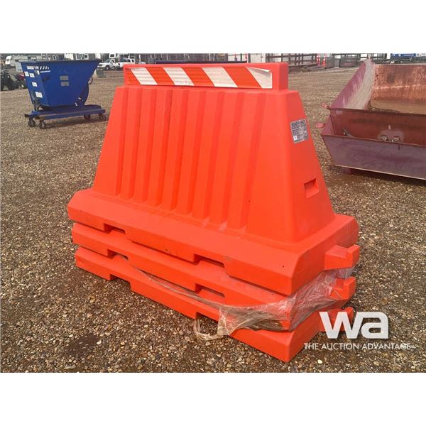 (3) ORANGE PLASTIC WATER FILLED BARRICADES