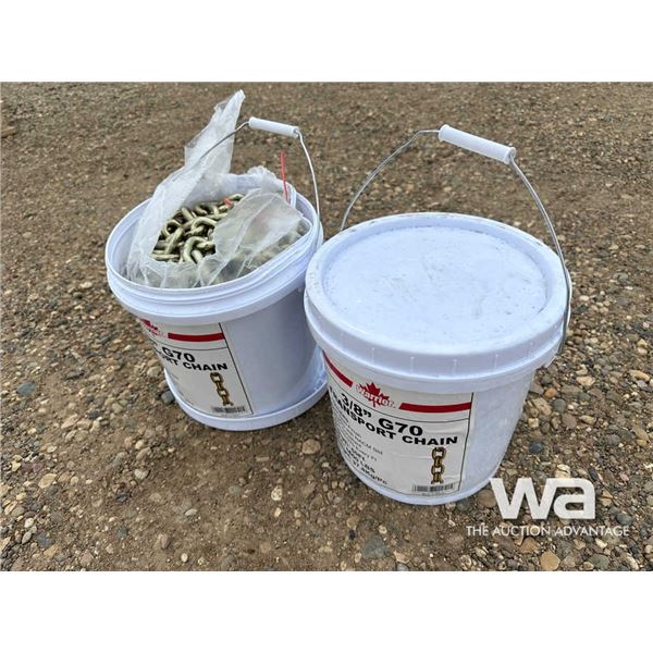(2) 60 FT. 3/8 GRADE TRANSPORT CHAIN PAIL