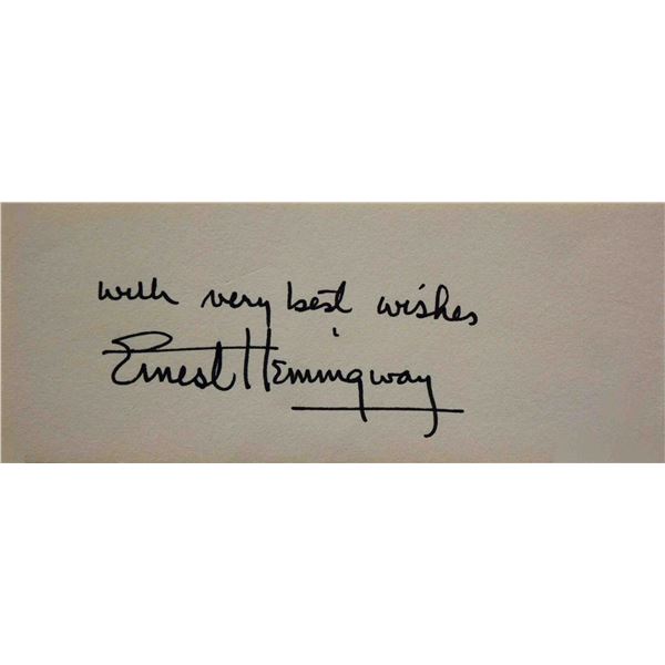Ernest Hemingway signature slip