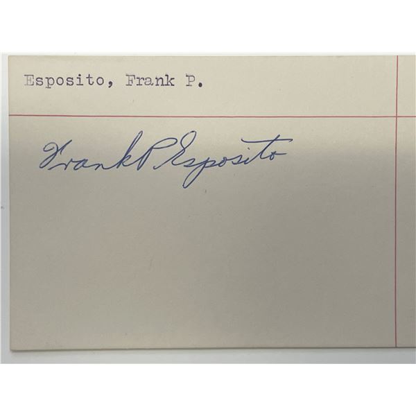 Bowling star Frank P. Esposito autograph note