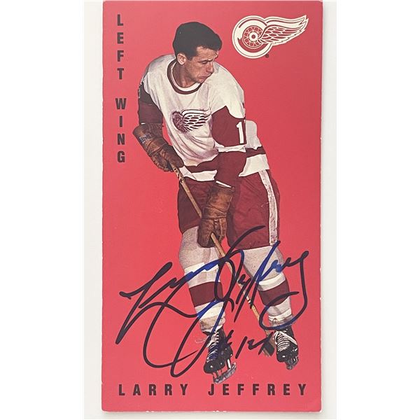 Hockey player Larry Jeffrey autograph card